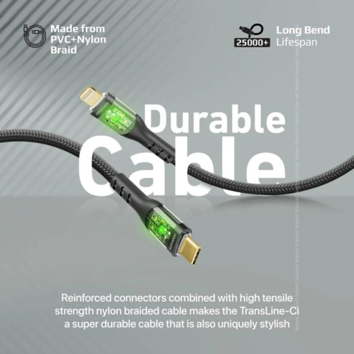 Promate TransLine-Ci 27W Power Delivery USB-C to Lightning Cable - Image 2