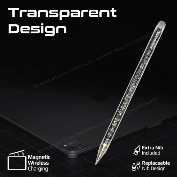 Promate Transpen Transparent Precision Active Stylus Pen with Palm Rejection - Image 4