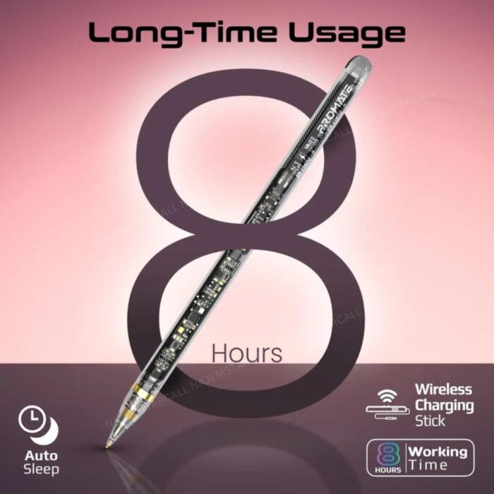 Promate Transpen Transparent Precision Active Stylus Pen with Palm Rejection - Image 5