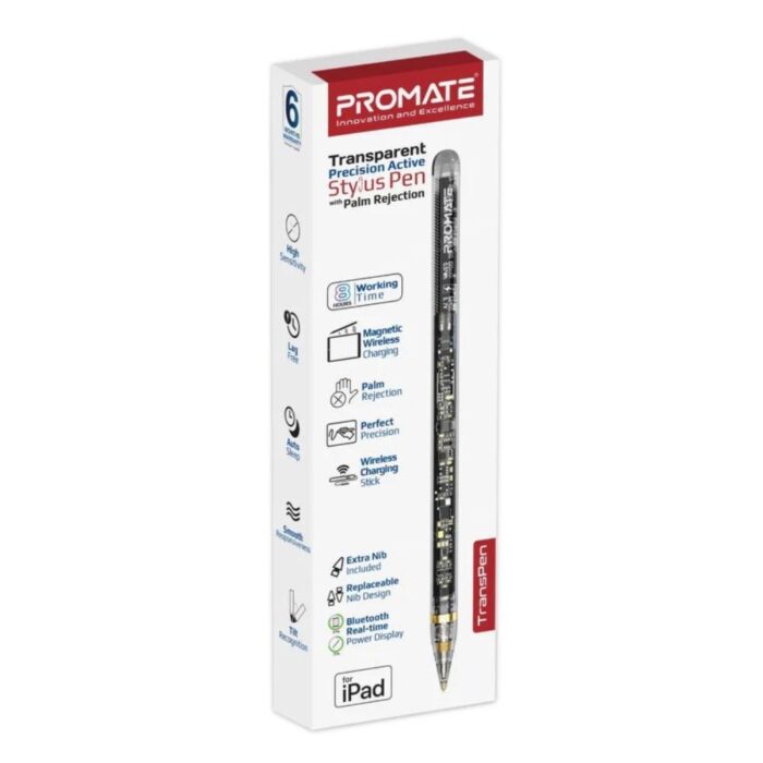 Promate Transpen Transparent Precision Active Stylus Pen with Palm Rejection - Image 9
