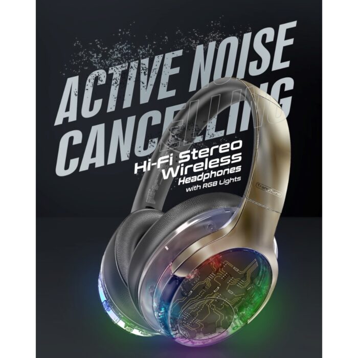 Promate TransTune RGB Lights Active Noise Cancelling Headphones - Image 2