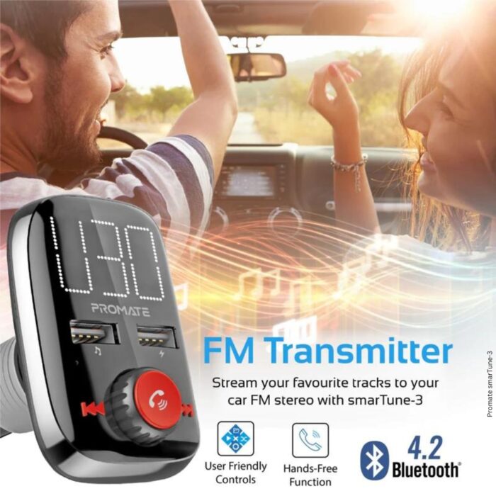 Promate Wireless In-Car FM Transmitter smarTune-3 - Image 2