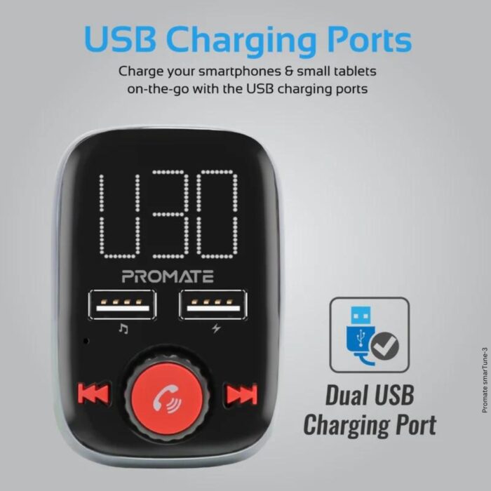 Promate Wireless In-Car FM Transmitter smarTune-3 - Image 4