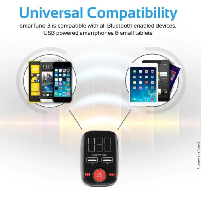Promate Wireless In-Car FM Transmitter smarTune-3 - Image 7