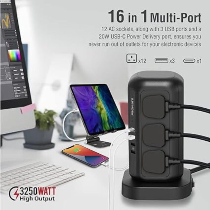 Promate PowerTower-5 Home Multi-Socket Surge - Image 4