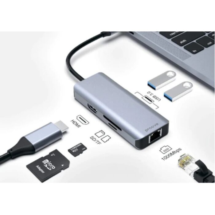 Proove Iron Link 6 in 1 HDMI Ethernet USB-C Adapter - Image 3