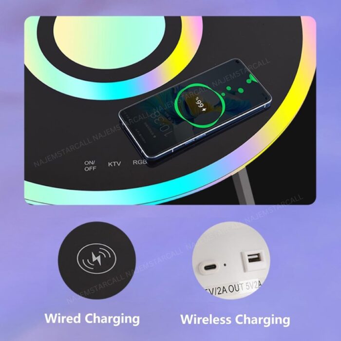 Round LED Table with Speaker and Wireless Charging - Image 6