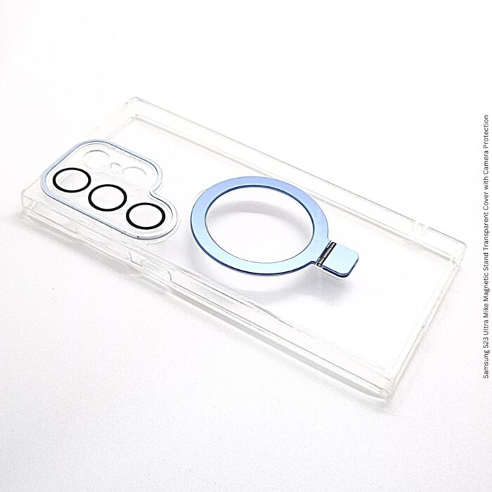 Samsung S23 Ultra Mike Magnetic Stand Transparent Cover with Camera Protection - Image 3