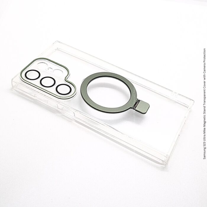 Samsung S23 Ultra Mike Magnetic Stand Transparent Cover with Camera Protection - Image 2