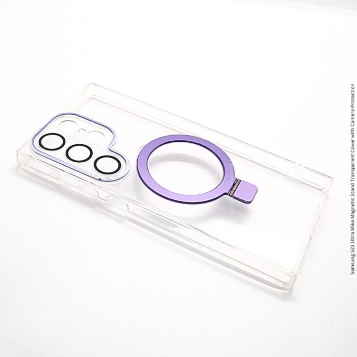 Samsung S23 Ultra Mike Magnetic Stand Transparent Cover with Camera Protection - Image 4