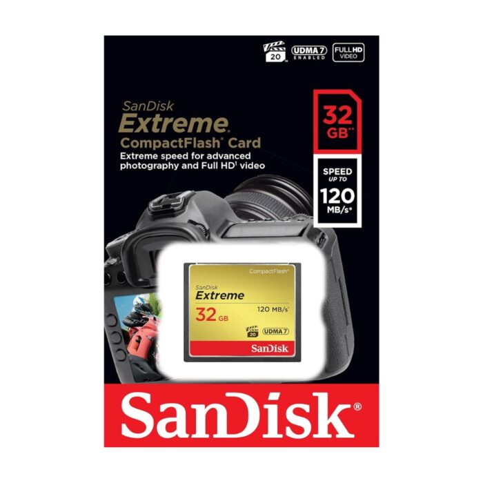 SanDisk 32GB Extreme CompactFlash Memory Card 120MBs - Image 2