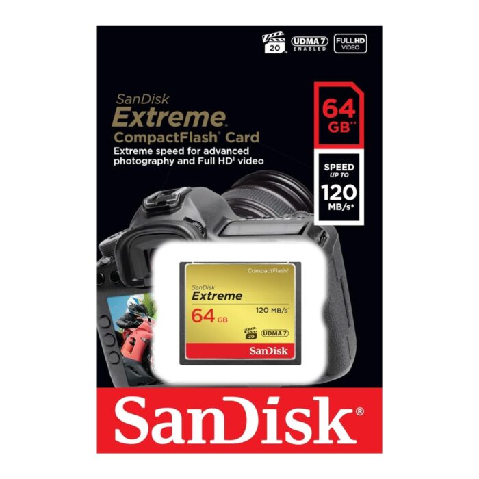 SanDisk 64GB Extreme CompactFlash Memory Card 120MBs - Image 3