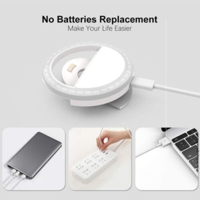 Selfie Led Light Ring Flash Clip Usb Rechargeable - Image 3