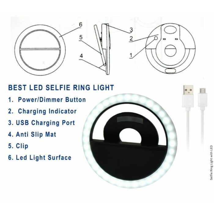 Selfie Led Light Ring Flash Clip Usb Rechargeable - Image 5
