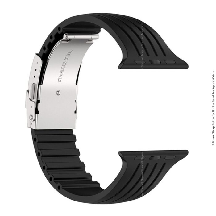 Silicone Strap Butterfly Buckle Band For Apple Watch 42 44 45 49mm - Image 5