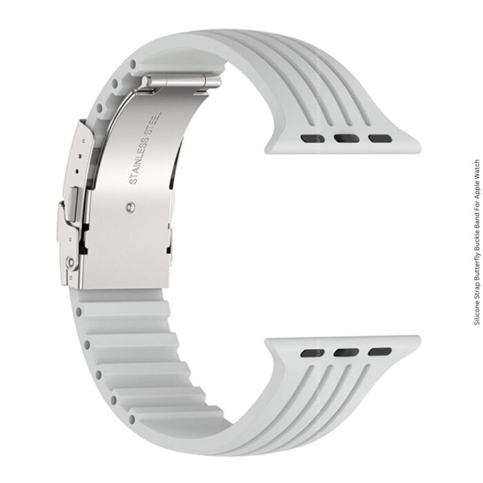 Silicone Strap Butterfly Buckle Band For Apple Watch 42 44 45 49mm - Image 6