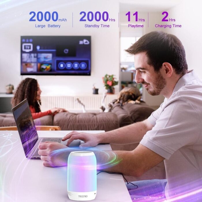 Tecno Square S2 Portable Night Light Bluetooth Speakers with Microphone - Image 4