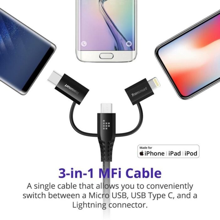 Tronsmart 3 in 1 Cable 1.2m - Image 2