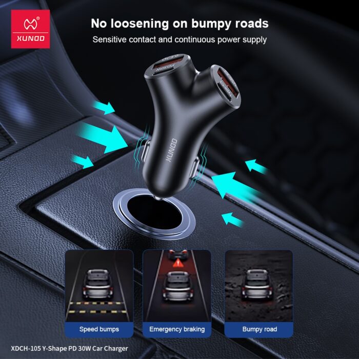 Xundd XDCH-105 Y-Shape PD 30W Car Charger - Image 4