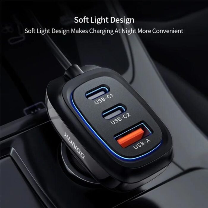 Xundd Self Cable with 3 Port Car Charger XDCH-080 - Image 4