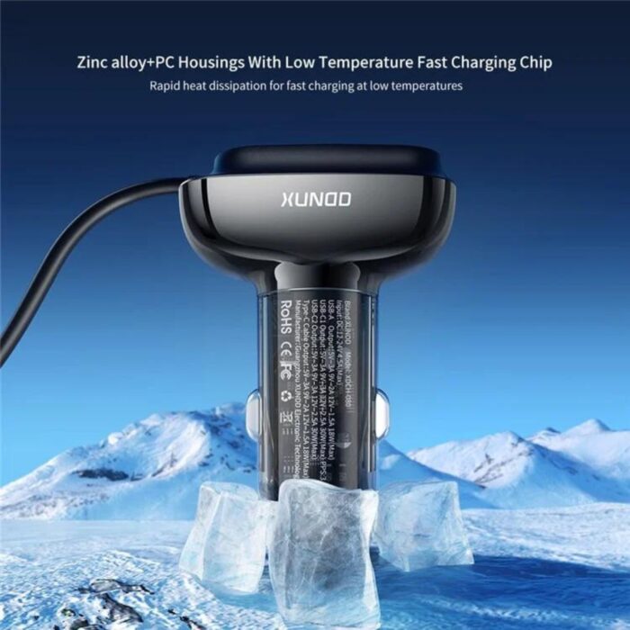 Xundd Self Cable with 3 Port Car Charger XDCH-080 - Image 6