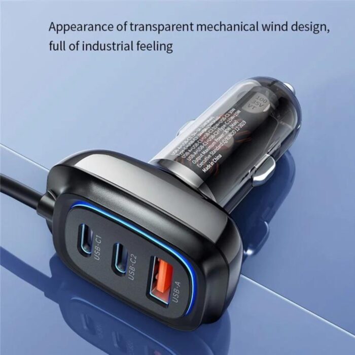 Xundd Self Cable with 3 Port Car Charger XDCH-080 - Image 5