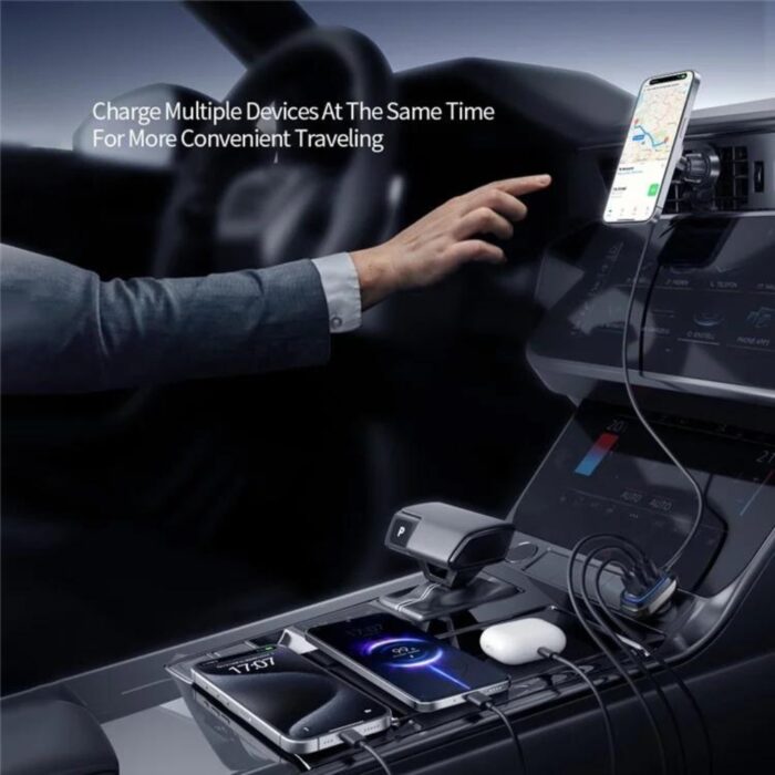 Xundd Self Cable with 3 Port Car Charger XDCH-080 - Image 3