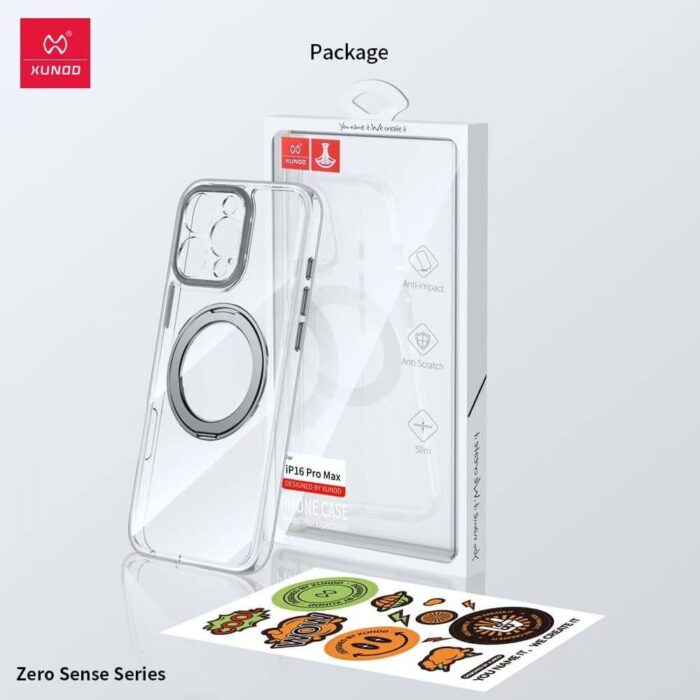 Xundd Zero Sense Clear Magsafe Case with Stand for iPhone 16 - Image 2