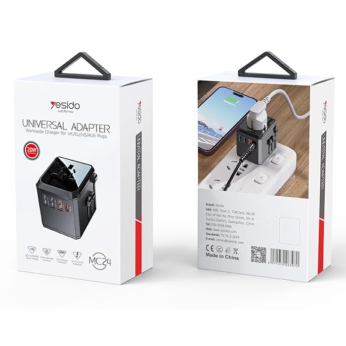 Yesido 20W Universal Plug Travel Adapter MC24 - Image 9