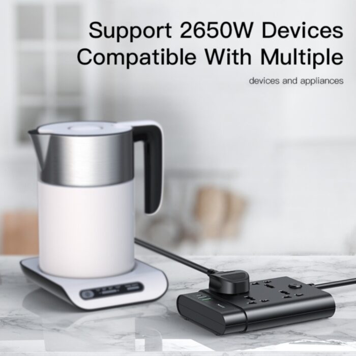 Yesido 2650W Power Socket with 2 USB 1 USB-C 38W Output MC11 - Image 3