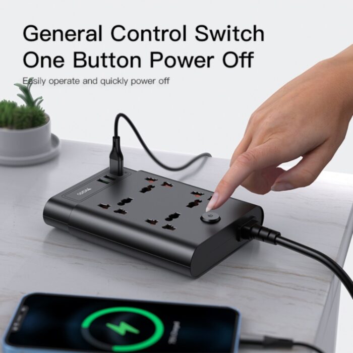 Yesido 2650W Power Socket with 2 USB 1 USB-C 38W Output MC11 - Image 6