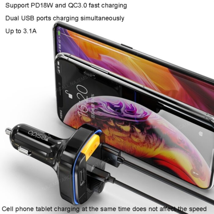 Yesido FM Transmitter with PD Car Charger Y45 - Image 3