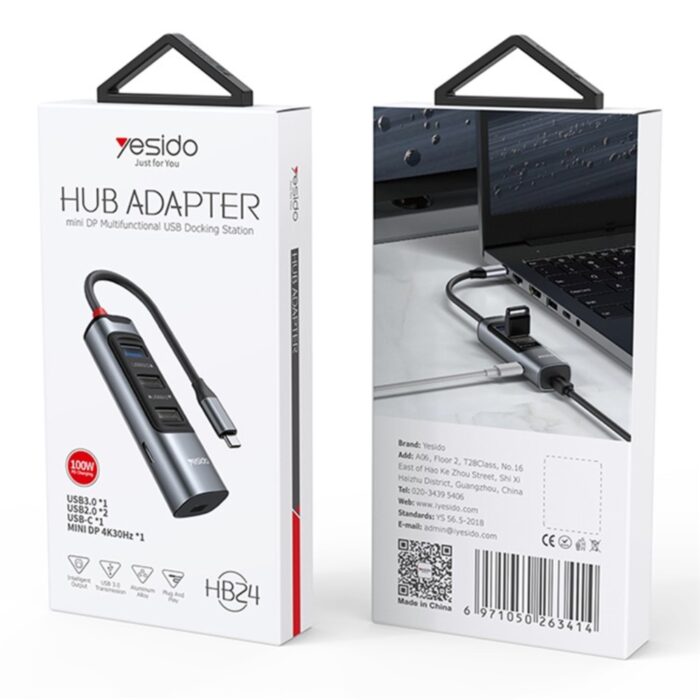 Yesido HB24 Mini DP Multifunctional USB Docking Station - Image 4