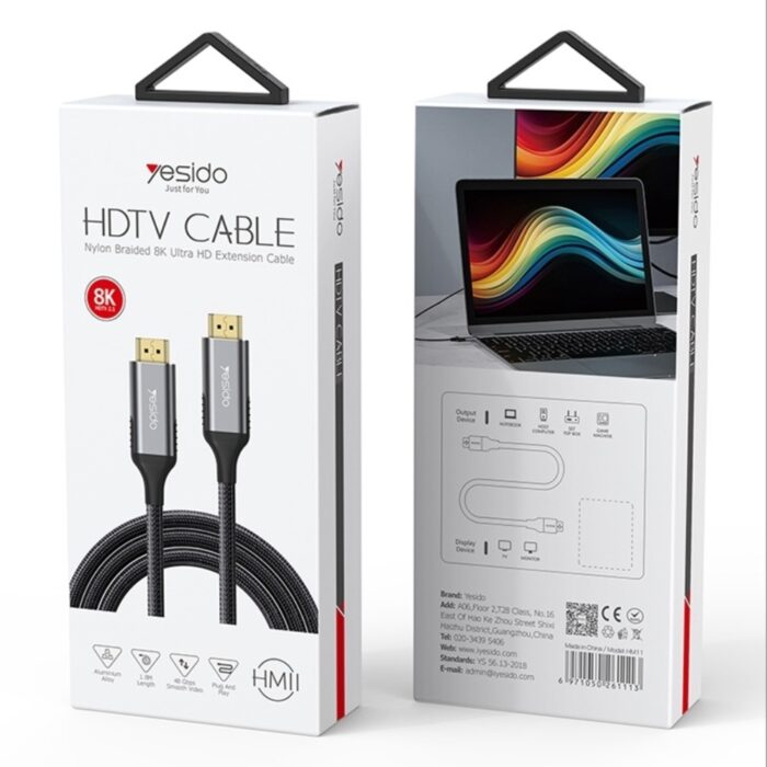 Yesido HM11 Braided 8k Ultra HD Extension Cable - Image 2