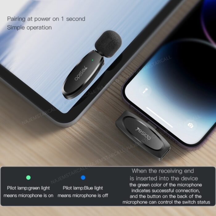 Yesido KR12 Low-latency Wireless Lavalier Microphone - Image 3