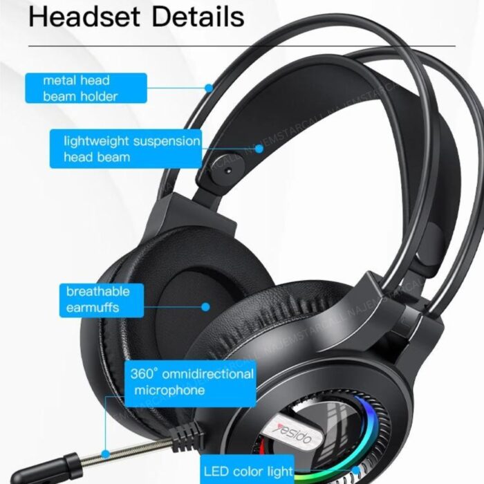 Yesido RGB Light Gaming Headset EK02 - Image 9