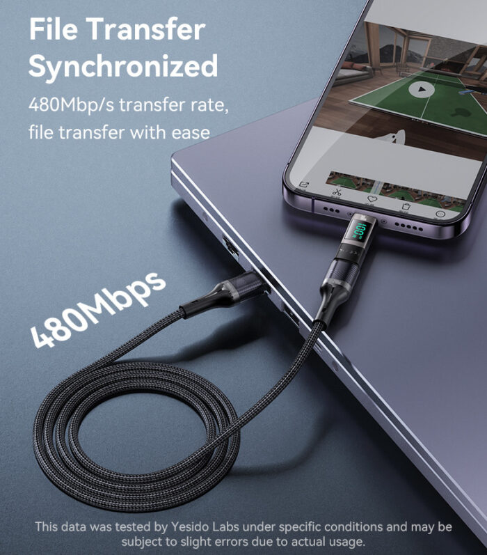 Yesido USB-C to USB-C Digital Adapter 100W GS24 - Image 6