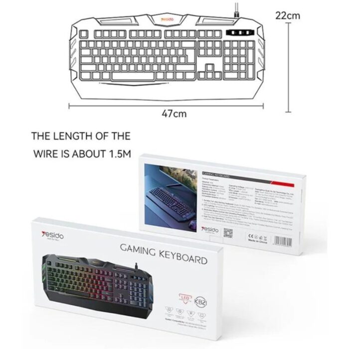 Yesido USB Wired Gaming Keyboard With Breathing Light KB21 - Image 7
