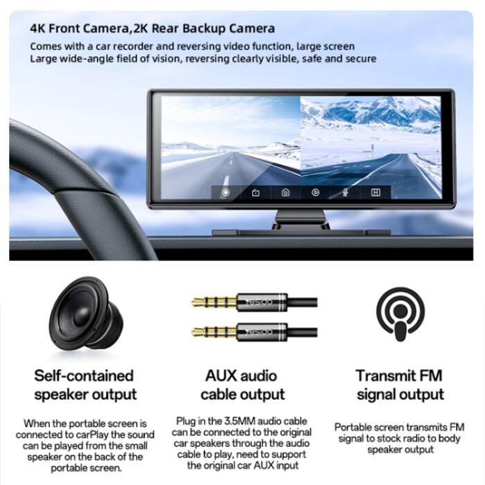 Yesido Wireless Car Stereo with Rear Camera KM19 - Image 3