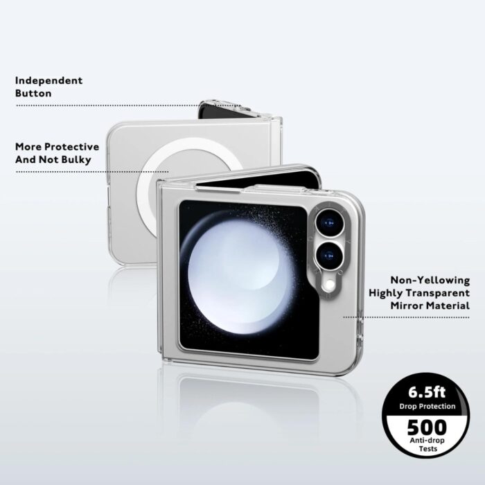 YoungKit Magnetic Transparent Case for Samsung Z Flip 6 - Image 3