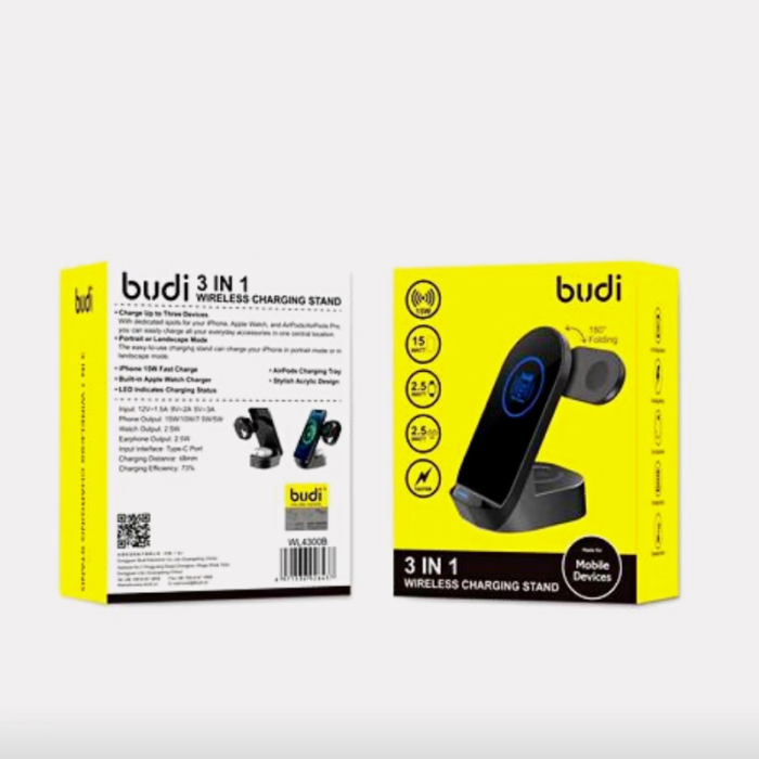 Budi 3 in 1 Wireless Charging Stand - Image 3