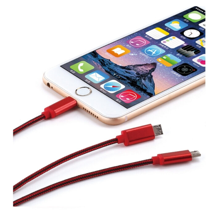EMY Brand 3 in 1 micro-usb & iOS mobile phone cable - Image 2