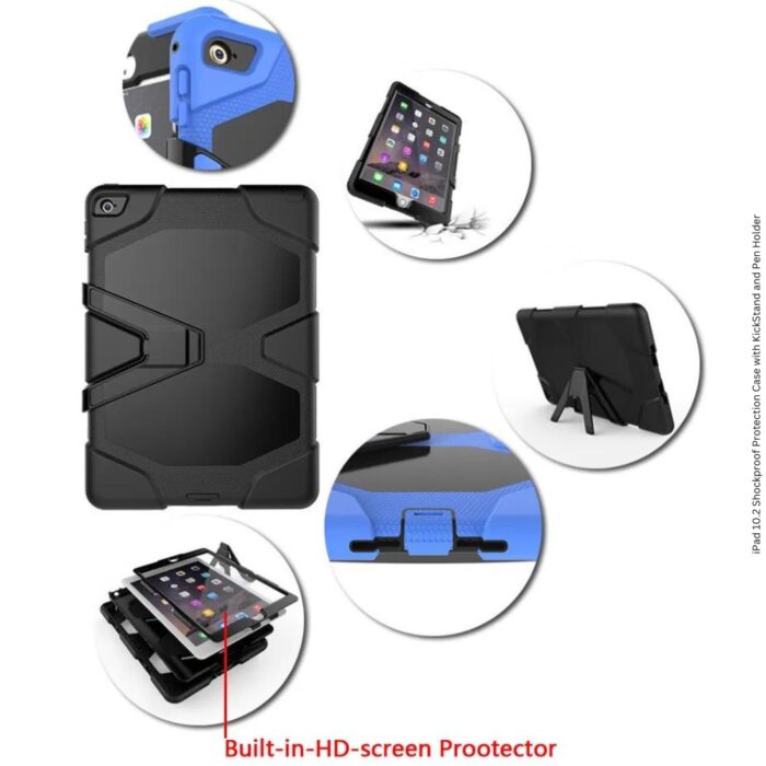 iPad 10.2 Shockproof Protection Case with KickStand and Pen Holder - Image 2