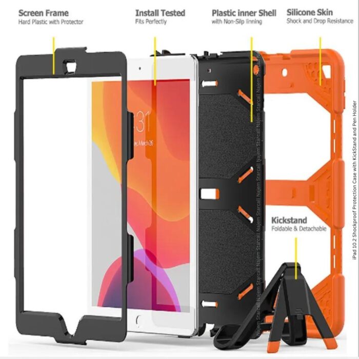 iPad 10.2 Shockproof Protection Case with KickStand and Pen Holder - Image 3
