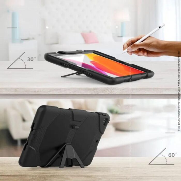 iPad 10.2 Shockproof Protection Case with KickStand and Pen Holder - Image 4