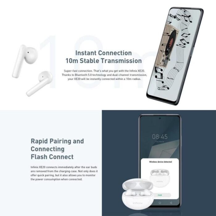 infinix XE20 TWS True Earphone White - Image 6