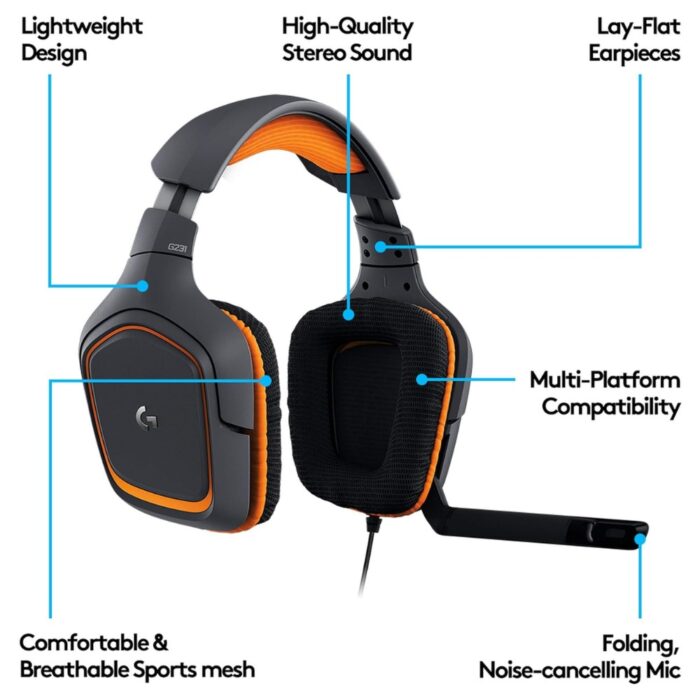 Logitech G231 Prodigy Wired Gaming Headset - Image 2