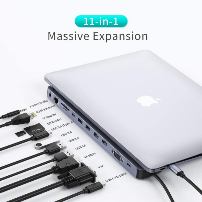 Powerology USB-C Hub 11 in 1 Multi-Port Adapter - Image 2