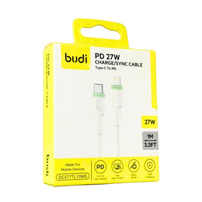 Budi 27W charge/sync 1m Cable Type C to lightning - Image 2