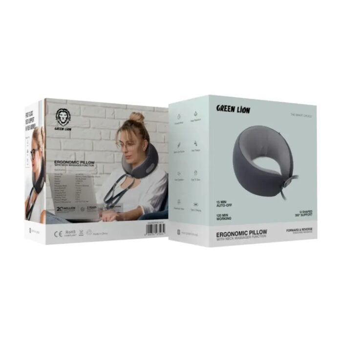 Green Lion Ergonomic Pillow with Neck Massager Function - Image 6